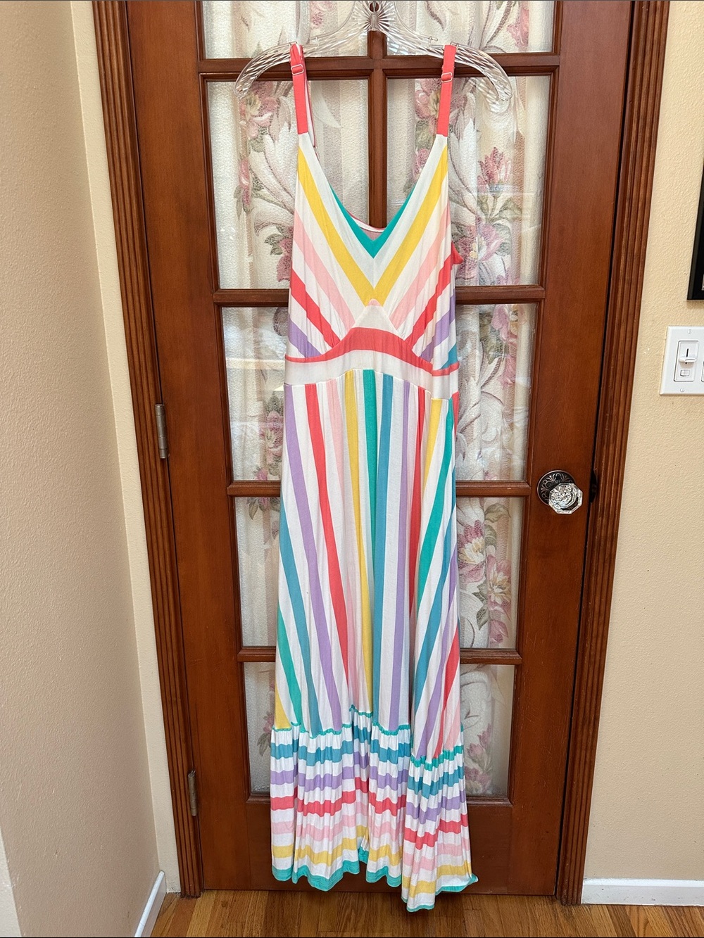 torrid Super Soft Maxi Dress - Rainbow Stripe with pockets